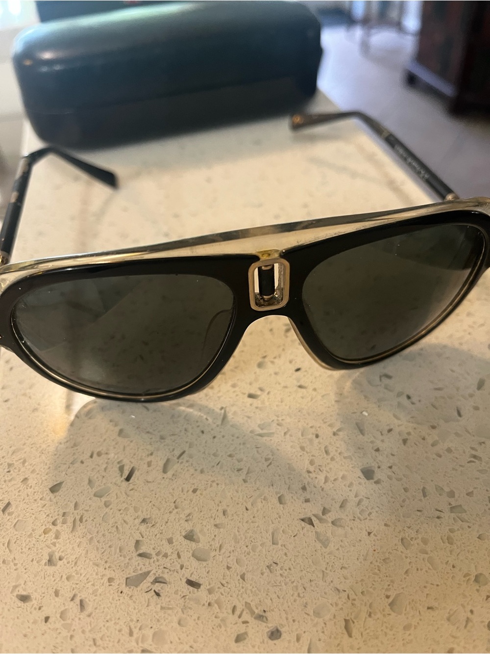 Balmain Black and Gold Women's Sunglasses